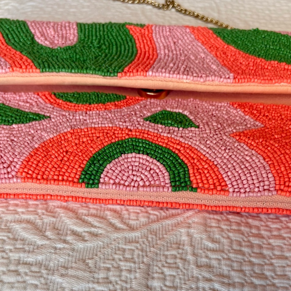 Lulus Audacious Attitude Pink Multi Beaded Clutch - Picture 4 of 7